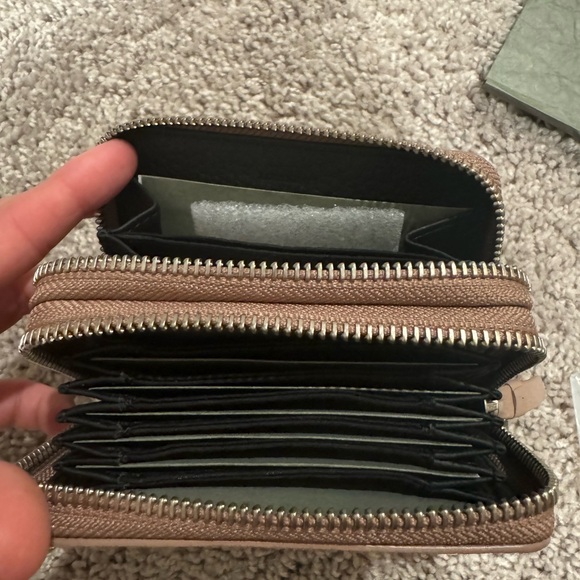 AllSaints Fetch Blush Pink Zipped Wallet / Cardholder - Picture 6 of 8